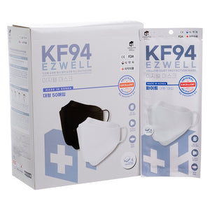 韓國EZWELL KF94 四層立體口罩 白色 (50個獨立包裝)