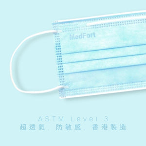 ASTM Level 3 中童/女士裝口罩 <br> (淺藍色)